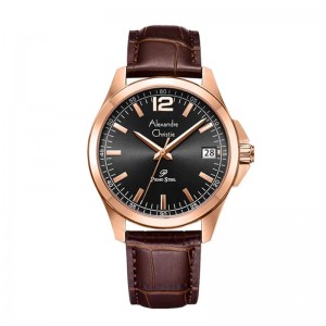 Alexandre Christie AC 1031 Rosegold Black Brown Leather Man MDLRGBABO